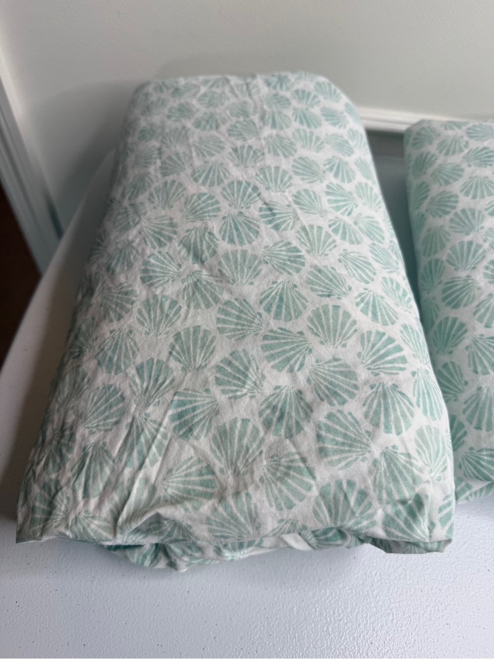 Laura Ashley Soft Mint Margate Shell-Print Full Bedding Set - Picture 2 of 10
